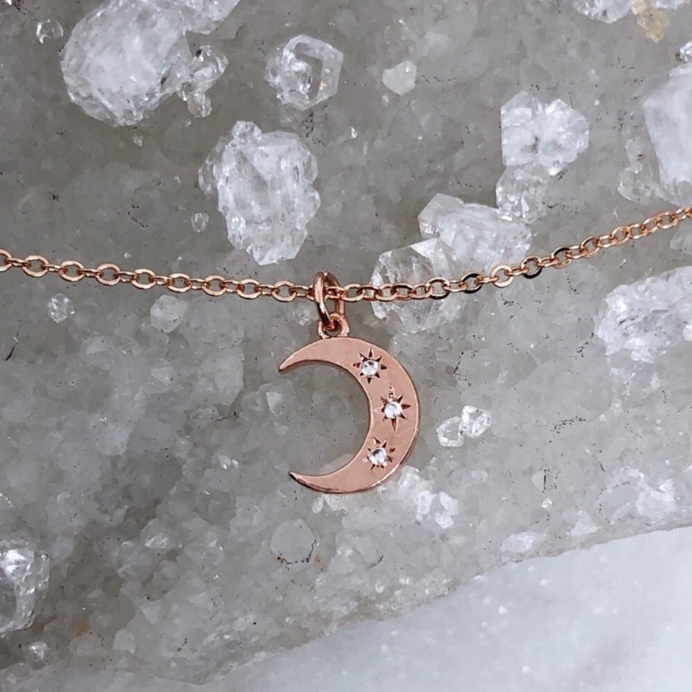 🖤Host Pick🖤 Rose Gold Pave Moon Necklace - Picture 5 of 6